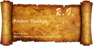 Rados Ibolya névjegykártya